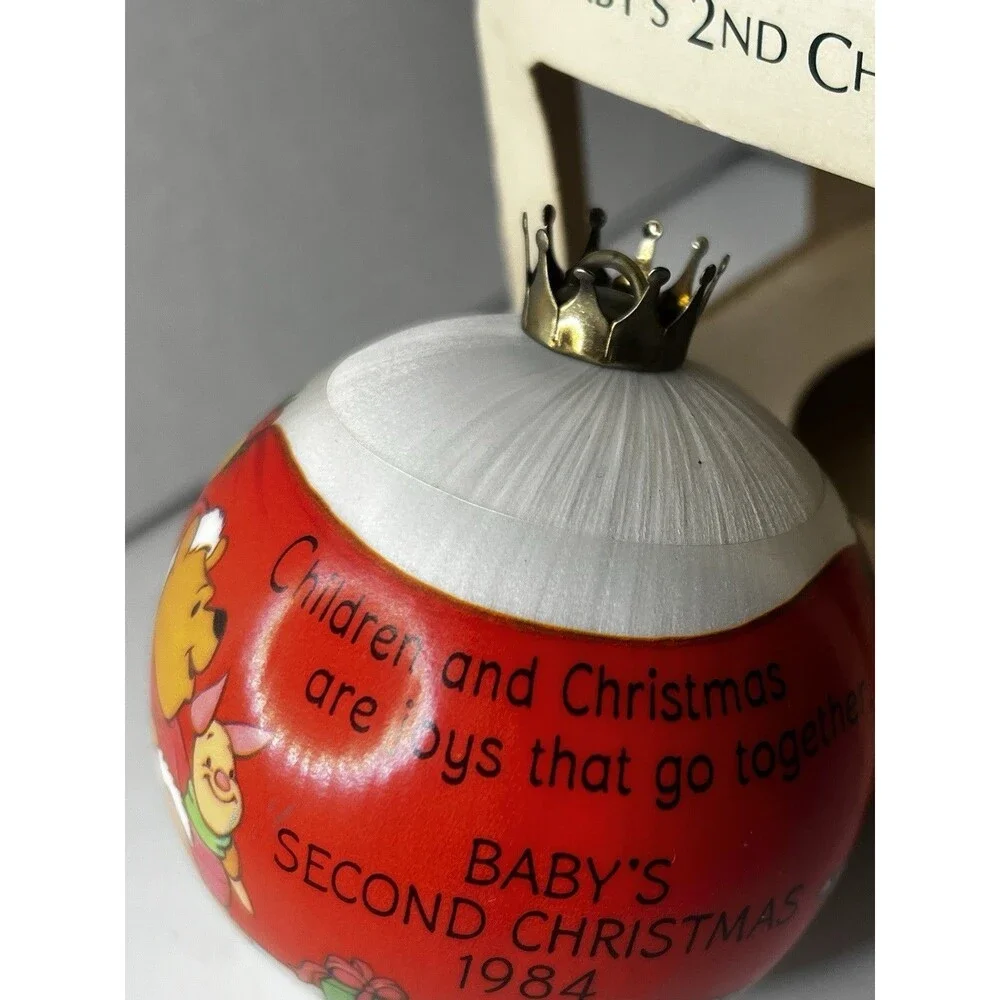 1984 Hallmark Winnie The Pooh Baby's Second Christmas Ornament In Box